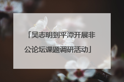 吴志明到平潭开展非公论坛课题调研活动