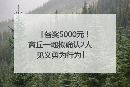 各奖5000元！商丘一地拟确认2人见义勇为行为