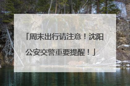周末出行请注意！沈阳公安交警重要提醒！