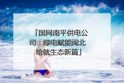 国网南平供电公司：绿电赋能闽北 绘就生态新篇