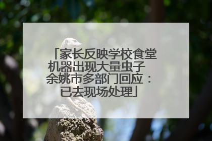 家长反映学校食堂机器出现大量虫子 余姚市多部门回应：已去现场处理