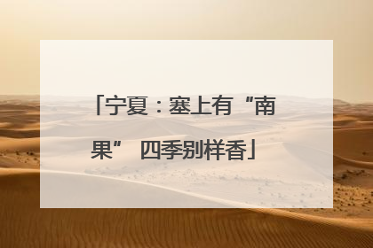 宁夏：塞上有“南果” 四季别样香