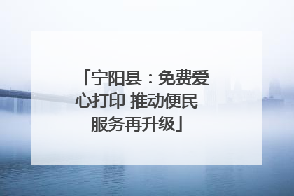 宁阳县：免费爱心打印 推动便民服务再升级