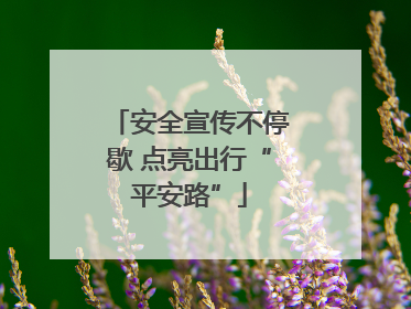 安全宣传不停歇 点亮出行“平安路”