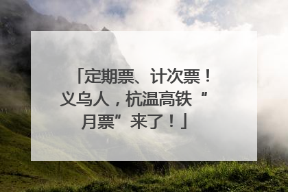 定期票、计次票！义乌人，杭温高铁“月票”来了！