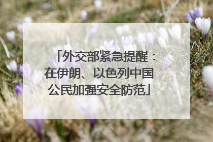 外交部紧急提醒：在伊朗、以色列中国公民加强安全防范