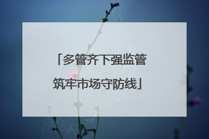 多管齐下强监管 筑牢市场守防线