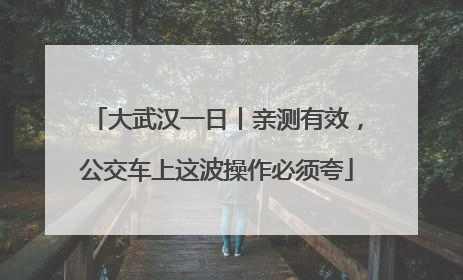 大武汉一日丨亲测有效，公交车上这波操作必须夸