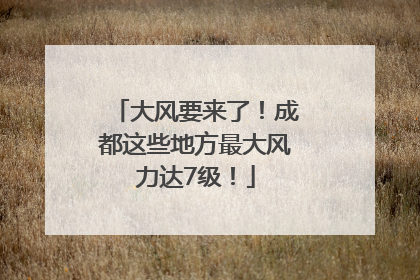 大风要来了！成都这些地方最大风力达7级！