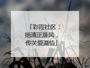 彩霞社区：扬清正廉风，传关爱温情