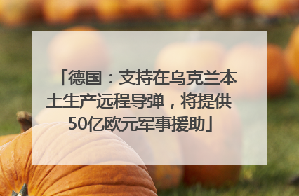 德国：支持在乌克兰本土生产远程导弹，将提供50亿欧元军事援助