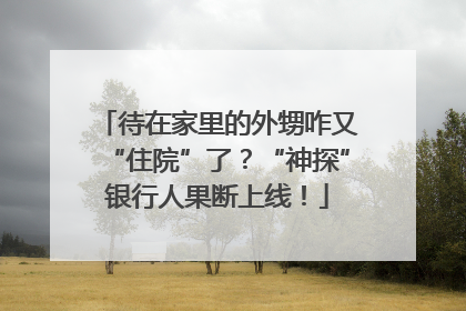 待在家里的外甥咋又“住院”了？“神探”银行人果断上线！