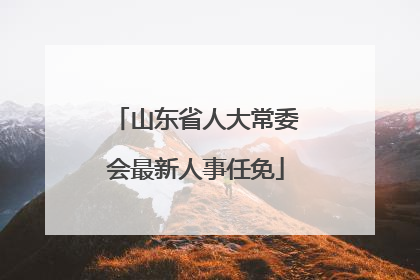 山东省人大常委会最新人事任免