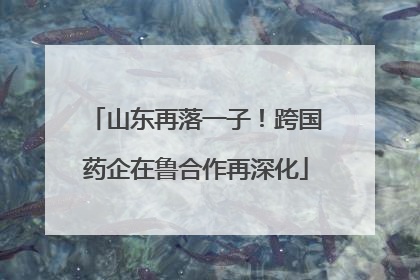 山东再落一子！跨国药企在鲁合作再深化