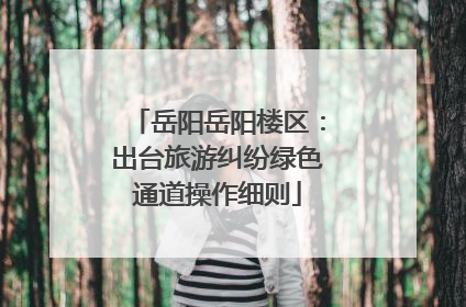 岳阳岳阳楼区：出台旅游纠纷绿色通道操作细则