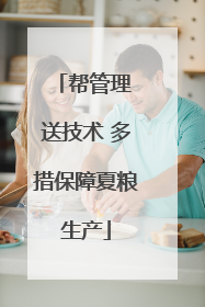 帮管理 送技术 多措保障夏粮生产