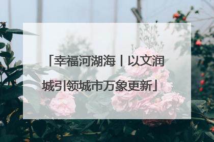 幸福河湖海丨以文润城引领城市万象更新