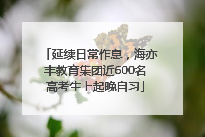 延续日常作息，海亦丰教育集团近600名高考生上起晚自习