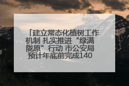 建立常态化植树工作机制 扎实推进“绿满陇原”行动 市公安局预计年底前完成1402亩绿化任务