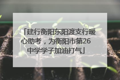 建行衡阳东阳渡支行暖心助考，为衡阳市第26中学学子加油打气