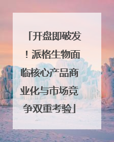 开盘即破发！派格生物面临核心产品商业化与市场竞争双重考验