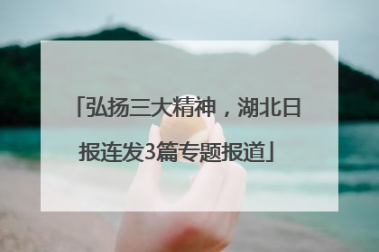 弘扬三大精神，湖北日报连发3篇专题报道