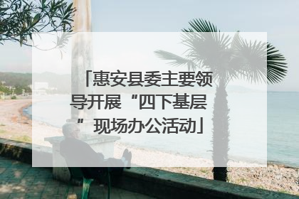 惠安县委主要领导开展“四下基层”现场办公活动