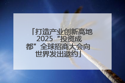 打造产业创新高地 2025“投资成都”全球招商大会向世界发出邀约