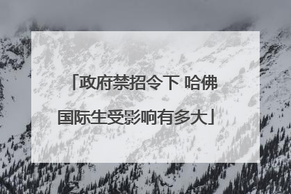 政府禁招令下 哈佛国际生受影响有多大
