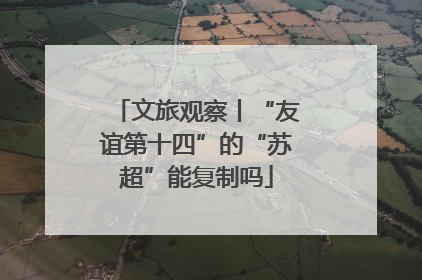 文旅观察丨“友谊第十四”的“苏超”能复制吗