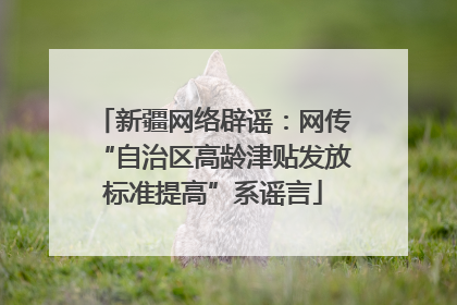 新疆网络辟谣：网传“自治区高龄津贴发放标准提高”系谣言