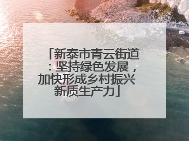 新泰市青云街道：坚持绿色发展，加快形成乡村振兴新质生产力