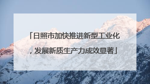 日照市加快推进新型工业化，发展新质生产力成效显著
