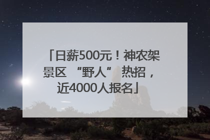 日薪500元！神农架景区 “野人” 热招，近4000人报名