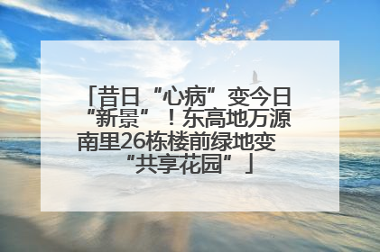 昔日“心病”变今日“新景”！东高地万源南里26栋楼前绿地变“共享花园”