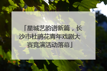 星城艺韵谱新篇，长沙市杜鹃花青年戏剧大赛竞演活动落幕