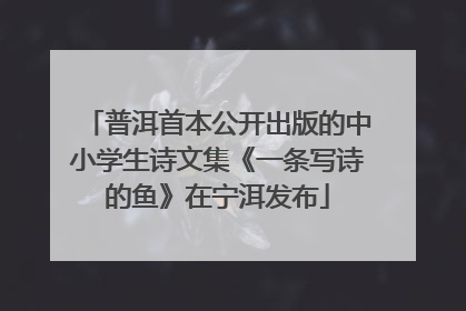 普洱首本公开出版的中小学生诗文集《一条写诗的鱼》在宁洱发布