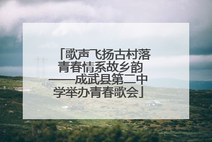歌声飞扬古村落 青春情系故乡韵——成武县第二中学举办青春歌会