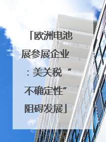 欧洲电池展参展企业：美关税“不确定性”阻碍发展