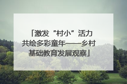 激发“村小”活力 共绘多彩童年——乡村基础教育发展观察