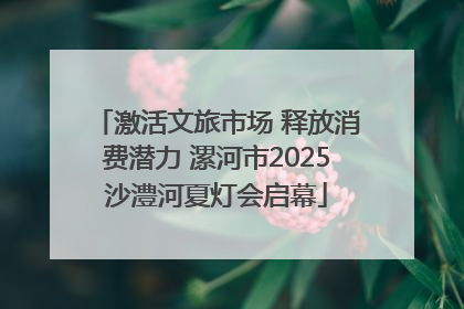 激活文旅市场 释放消费潜力 漯河市2025沙澧河夏灯会启幕