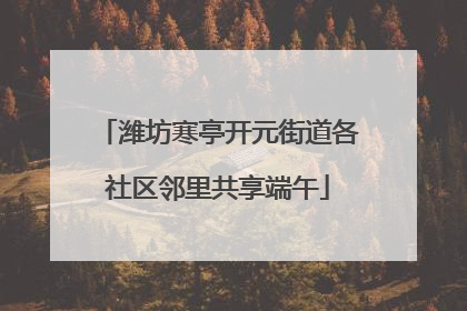 潍坊寒亭开元街道各社区邻里共享端午