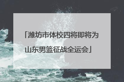 潍坊市体校四将即将为山东男篮征战全运会