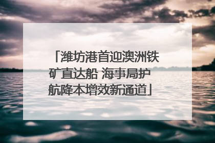 潍坊港首迎澳洲铁矿直达船 海事局护航降本增效新通道