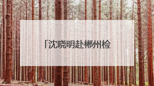 沈晓明赴郴州检查督导防汛工作