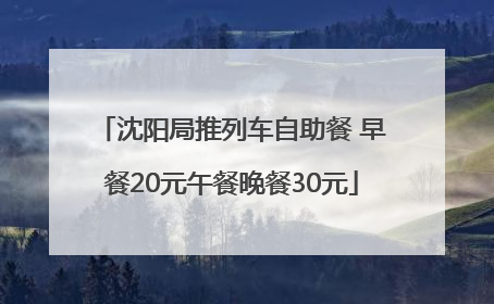 沈阳局推列车自助餐 早餐20元午餐晚餐30元