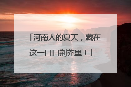 河南人的夏天，藏在这一口口荆芥里！