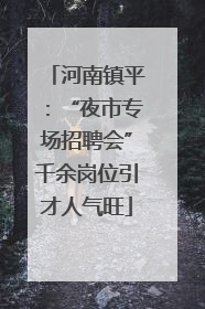 河南镇平：“夜市专场招聘会”千余岗位引才人气旺