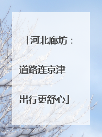 河北廊坊：道路连京津 出行更舒心