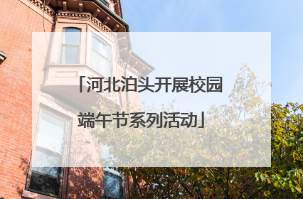 河北泊头开展校园端午节系列活动